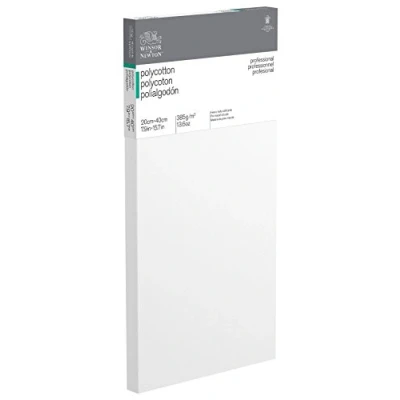 Obrázek Winsor &amp; Newton 6206009 Profesionální klínový rám z bavlněné směsové tkaniny, 385 g/m², 3násobně natřený, střední zrnitost, ideální pro olejové barvy a akrylové 20 x 40 cm