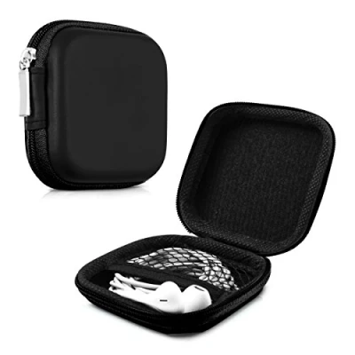 Obrázek kwmobile In Ear sluchátka obal Headphones ochranné pouzdro Earphones Etui Case Cover na v černé barvě