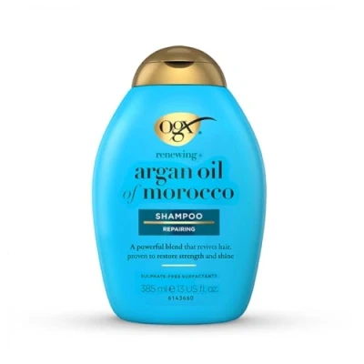 Obrázek OGX Renewing Argan Oil of Morocco Shampoo (385 ml), regenerační šampon na vlasy s marockým arganovým olejem, péče o pro suché vlasy, bez sulfátů a parabenů