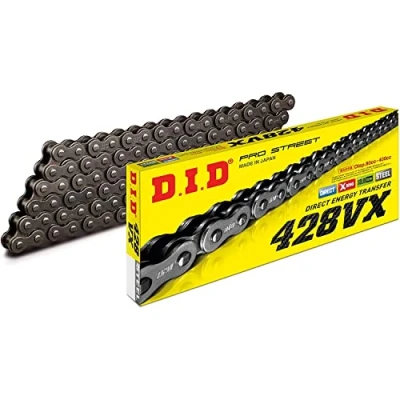 Obrázek DID řetěz 428 VX, 136 článků (Xkroužek zlatý), otevřený s klipovým zámkem