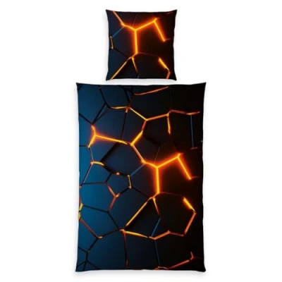 Obrázek Herding Sada ložního prádla s 3D efektem, povlak na polštář 80 x cm, povlečení 135 200 se zipem, 100% bavlna/renforcé