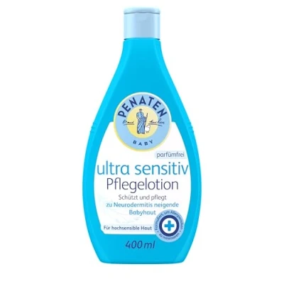 Obrázek PENATEN Ultra Sensitiv pečující krém bez parfému (400 ml), tělové mléko pro miminka parfémů a barviv, péče o vyvinutá speciálně obzvlášť citlivou pokožku