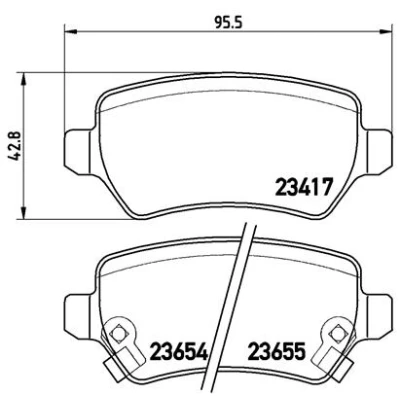 Obrázek Brembo P 59 038 sada brzdových destiček, kotoučová brzda (4dílná)