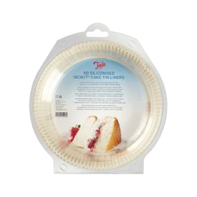 Obrázek Tala 50 silikonových 20 cm Cake Tin Liners, paper, bílý, 18