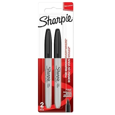 Obrázek Sharpie Permanentní popisovač zvýrazňovací tužky s jemnou špičkou černé 2 kusy