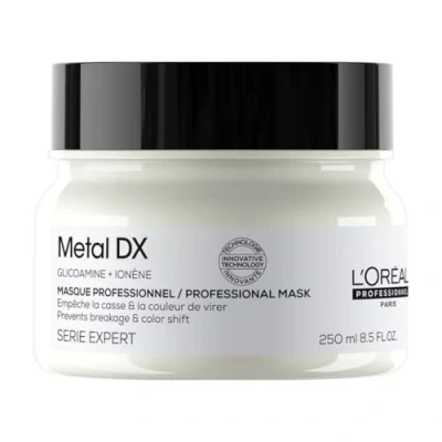 Obrázek L&#039;Oréal Professionnel Maska na vlasy pro ošetřené barvou, zářivé barvy &amp; lesk, série Expert, Metal DX maska, 250 ml