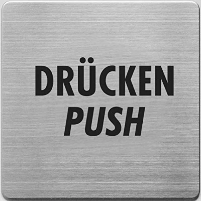 Obrázek Alco pro Albert 450 28 piktogram &quot;Drücken&quot;, Litinový, 90 x mm