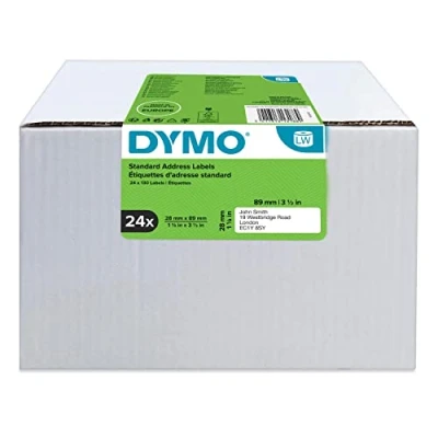 Obrázek DYMO Originální adresní štítky LabelWriter 28 mm x 89 24 rolí se 130 snadno odstranitelnými (3 120 etiket) samolepicí etikety pro popisovací zařízení