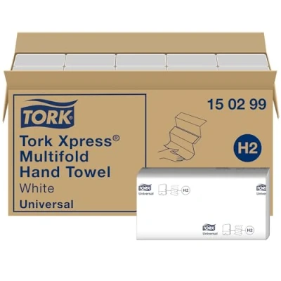 Obrázek Tork Xpress Multifold papírové ručníky 150299 H2 univerzální skládací pro dávkovač ručníků několikrát složené, 2vrstvé, bílé 20 x 237 ubrousků