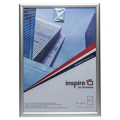 Obrázek Hampton Frames SNAPA2S rámeček na plakáty, certifikáty, fotografie, závěrečný rámeček, A2, 42 x 59 cm, stříbrná barva