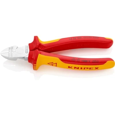 Obrázek Knipex Abisolier Seitenschneider verchromt, isoliert mit Mehrkomponenten Hüllen, VDE geprüft 160 mm (SB Karte/Blister) 14 26 SB