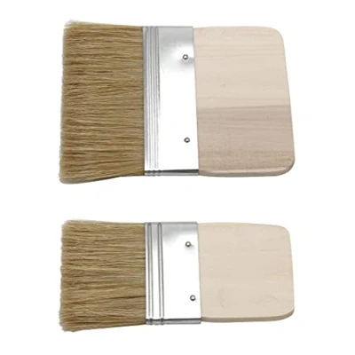 Obrázek PAINTERSISTERS® Paddle štětec na plochu 60 mm + 100 široký, Štětec štětiny, plochý široká dřevěná rukojeť pro akvarel, kvaš, akryl, olej plátně a malování