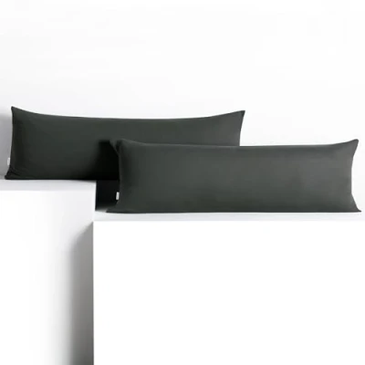 Obrázek DecoKing 2 povlaky na polštář 40 x 200 cm Jersey 100% česaná bavlna zip grafit amber