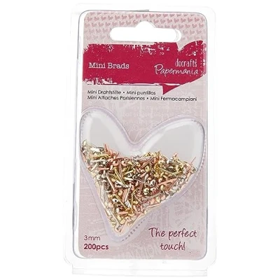 Obrázek Docrafts Mini Brads Metallic, tříděné, lesklé, 200 kusů, vícebarevné