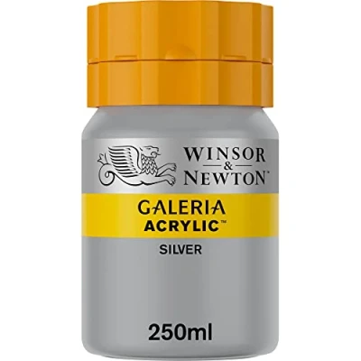 Obrázek Winsor &amp; Newton Akrylová barva Galeria 2137617, vysoká pigmentace, stálobarevná, máslová konzistence, 250 ml tuba stříbrná