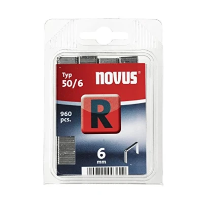 Obrázek Novus Svorky s plochým drátem 6 mm, 960 sponek do sešívačky typu 50/6, k upevnění fólií, etiket, papíru a lepenky