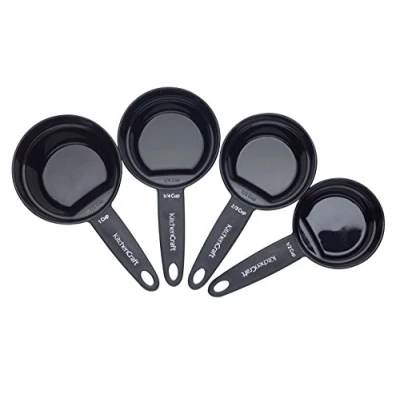 Obrázek KitchenCraft 4er Set Messbecher, Magnetisch und leicht zu verstauen, mit jeweils 2 Messeinheiten, 250/120 ml, 180/60 160/80 120/30 Schwarz