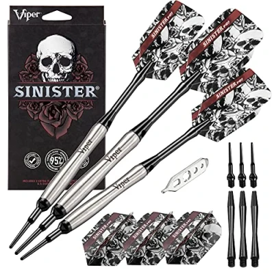 Obrázek Viper by GLD Products Sinister 95% Tungsten Soft Tip Darts, Contoured Barrel, 18 Grams, Multi (21 3503 18)