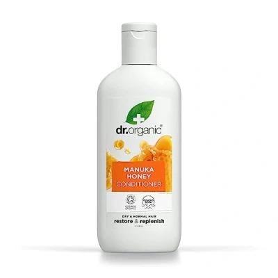 Obrázek Dr Organic Kondicionér na med Manuka, obnovující, suché vlasy, pro muže a ženy, přírodní, vegetariánský, netestovaný zvířatech, neobsahuje parabeny SLS, certifikovaný bio, 265 ml