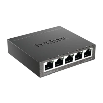 Obrázek D Link DGS 105 5 portů Layer2 Gigabit Switch (až 2000 Mbit/s přenos dat na port, jednoduchá instalace Plug a Play, energeticky úsporné funkce, bez ventilátoru, kovové pouzdro) černá