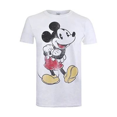 Obrázek Disney Herren Vintage Mickey T Shirt, weiß, XXL