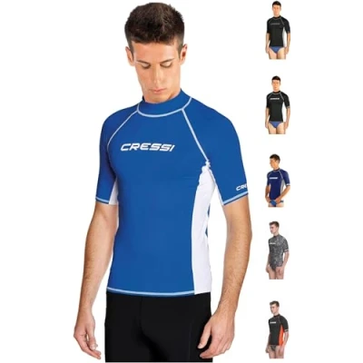 Obrázek Pánské triko Cressi Rash Guard UV Sun Protection (UPF) 50, krátké rukávy, modrá