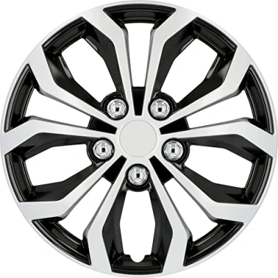 Obrázek Cartrend 4 x čepice Daytona černá / stříbrná 15 palců