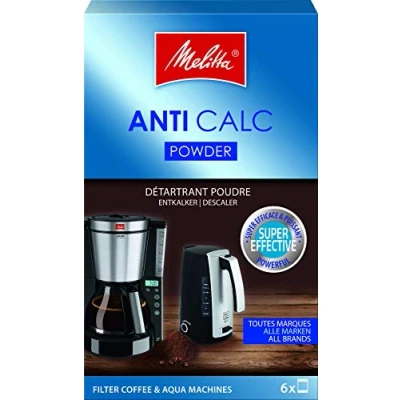 Obrázek Melitta 192632 odvápňovač pro filtrační stroje, 6 sáčků s práškem po 20 g, Anti Calc