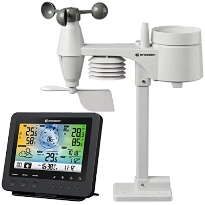 Obrázek Bresser Meteorologická stanice 5 v 1, černá, s Wi Fi a barevným displejem, venkovním senzorem pro teplotu, vlhkost vzduchu, vítr, tlak srážky