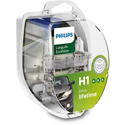 Obrázek Žárovka světlometu Philips 12258LLECOS2 LongLife EcoVision H1, sada 2 ks