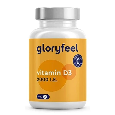 Obrázek vitamín D3 2000 I.E. 400 tablet (13 měsíců) s vysokou dávkou sluneční pro imunitní systém a kosti* 100% čistý cholekalciferol laboratorně testován vyroben bez přísad v Německu