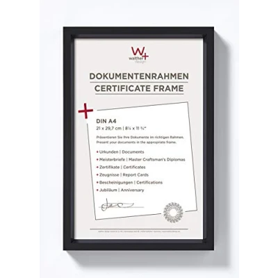 Obrázek walther design rám obrazu černý 21 x 29,7 cm (DIN A4) s paspartou, ocelový plastový ES130B