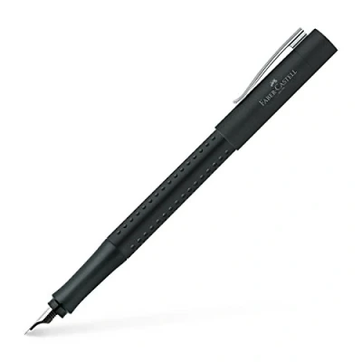 Obrázek FABER CASTELL 140908 moderní plnicí pero Grip 2011 s ergonomickým designem a vysoce kvalitní konstrukcí, pružinou F, doplňovací vč. inkoustové kazety černé, 1 kus