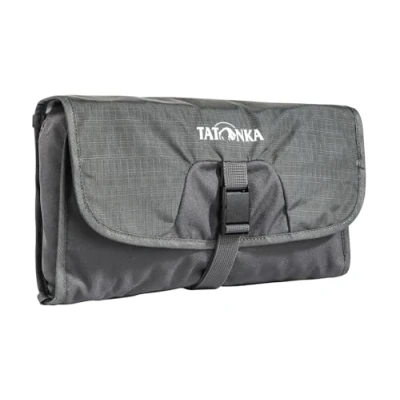 Obrázek Tatonka Small Travelcare toaletní taška plochá na prádlo k zavěšení s přihrádkami a zrcátkem titanová šedá 25 x 17 4 cm