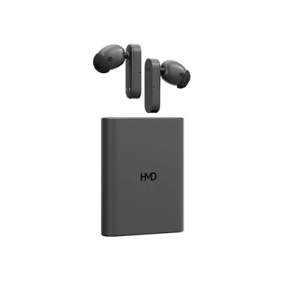 Obrázek HMD Amped Buds kabellose Bluetooth In Ear Kopfhörer mit integrierter Powerbank (Hybrid ANC, ENC, bis zu 95 Stunden Wiedergabezeit, USB C, IP54) Black