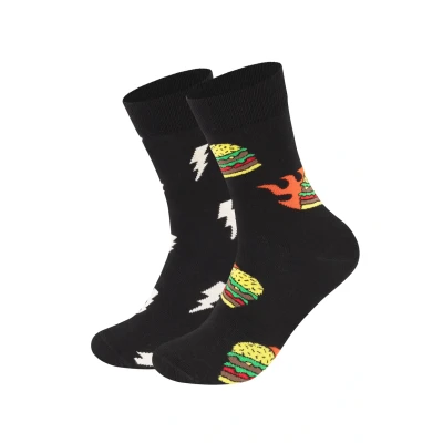 Obrázek Happy Socks Blast OFF Burger GIFT Unisex 2 PACK Ponožky, Velikost: 41 46, Black