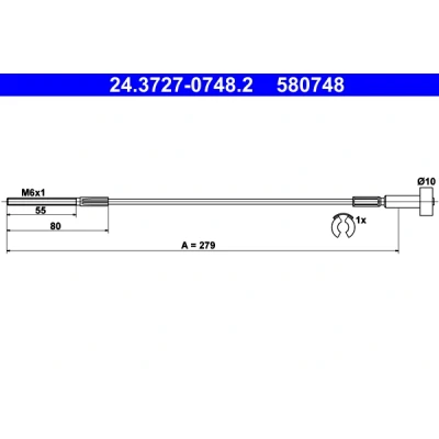 Obrázek Kabel, parkovací brzda ATE 24.3727 0748.2