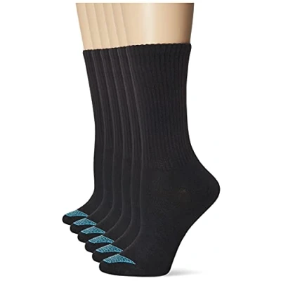 Obrázek Hanes Damen Ultimate Lightweight Vent Crew 6 Pack Legere Socken, Schwarz, Shoe Size: 8 12 (6er Pack)