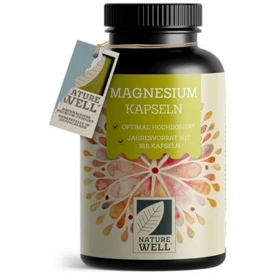 Obrázek Kapsle hořčíku 365 x 668 mg oxidu hořčíku, z toho 400 v jedné kapsli velmi vysoký obsah (60 %) laboratorně testováno s certifikátem 100% veganské zásoba na celý rok