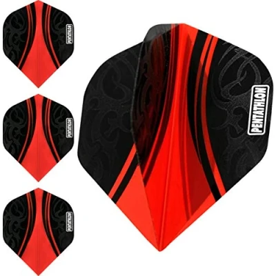 Obrázek abcdarts Unisex dospělí Pentathlon Tribal Dart Flights, červená, klasická