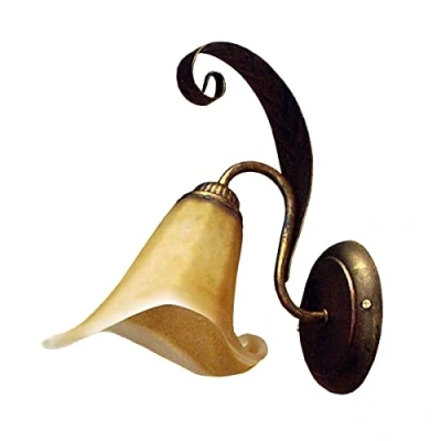 Obrázek Onli Alga Wandleuchte klassisch Metall gold Weises, braun