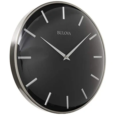 Obrázek Bulova C4849 Metro Wanduhr, satiniertes Zinn, Mattschwarz