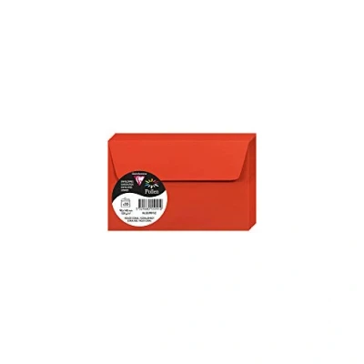 Obrázek Clairefontaine 55991C Packung mit 20 Umschläge Pollen selbstklebend, 9x14cm, 120g, Korallenrot, ideal für Ihre Einladungen und Korrespondenz, 1 Pack