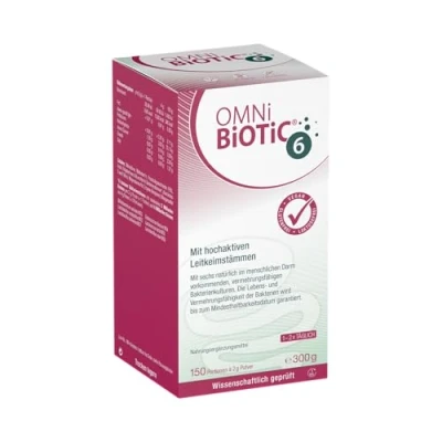 Obrázek OMNi BiOTiC 6 Sklo 150 porcí (300 g) kmenů bakterií 4 miliardy v denní dávce prášek s inulinem veganské bez lepku laktózy pro každodenní použití