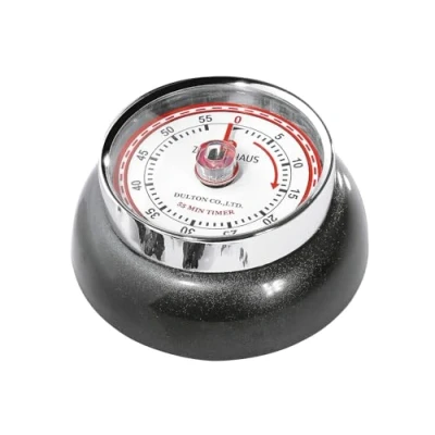 Obrázek Zassenhaus Kuchyňská minutka Speed Ø 7 cm x 3 antracit metalická bez baterií ušlechtilá ocel kryt na vajíčko magnetický kuchyňský budík analogový Kuchyňské hodiny 55 min mechanicky nastavitelné, 071870,071870