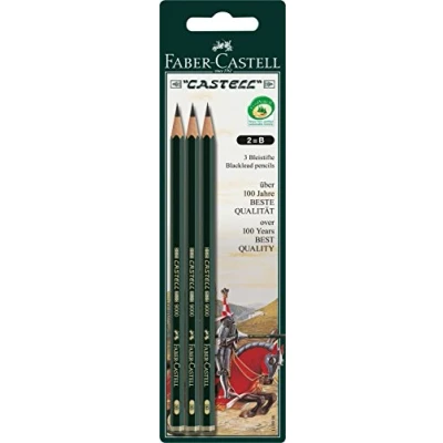 Obrázek FABER CASTELL 110998 3 tužky 9000, stupeň tvrdosti: B, barva dříku: zelená