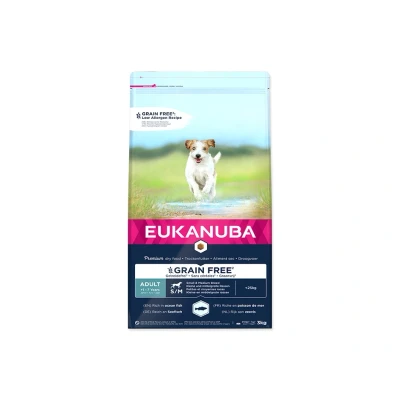 Obrázek EUKANUBA Grain Free Adult Small &amp; Medium Ocean Fish 3kg