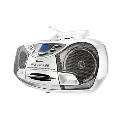 Obrázek Karcher RR 510(N) W přenosné CD rádio (CD přehrávač s kazetou, FM rádio, boombox, malé děti přehrávač, MP3 USB, stereo zařízení, kompaktní baterie/síťový provoz)
