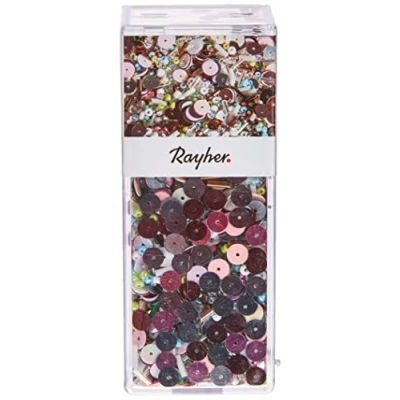 Obrázek Rayher Flitry Plus mix skleněných korálků, 90 g mix, drát 50 m ø 0,3 mm, SB box, pastelové odstíny, plast, 12,7 x 4,4 4 cm