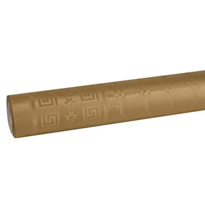 Obrázek Pronappe Tischdecke R482557I Einweg aus Damastpapier Länge 25m Breite 1,20m (pro Rolle) Farbe Gold mit schickem und klassischem Universalmuster